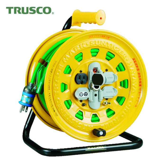 トラスコ TRUSCO プロソフトケーブルコードリール 30m 漏電防止付き (1台) BG-301KXT