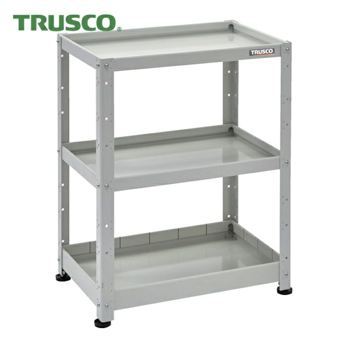 トラスコ TRUSCO 小型ボルト式棚 バーディワゴンラック型 600X400 浅2深1段 ホワイト (1台) BDW-R963F1-W|工具ランドこだわり館