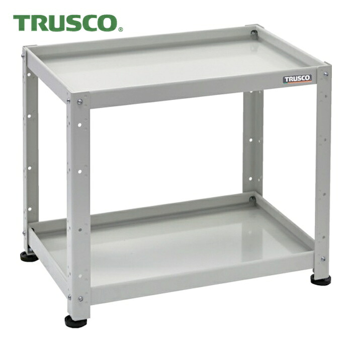 トラスコ TRUSCO 小型雄捩子式棚 バーディワゴンラック型 600X400 2段 白いこと (1台) BDW-R662-W