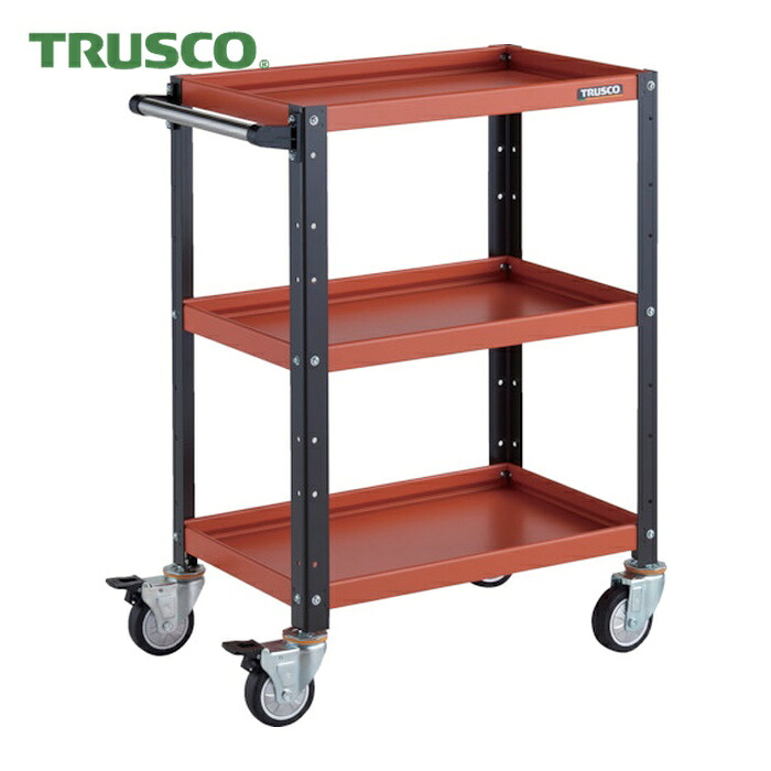 トラスコ TRUSCO ツールワゴン バーディワゴン 600X400XH880 ウレタン車輪 オレンジ/ブラック (1台) BDW-963U-ORBK｜工具ランドこだわり館