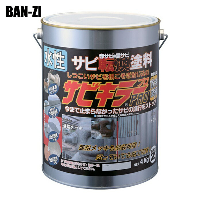 BAN-ZI バンジ 錆転換塗料 サビキラープロ 4kg シルバー (1缶) A-SKP/K04S