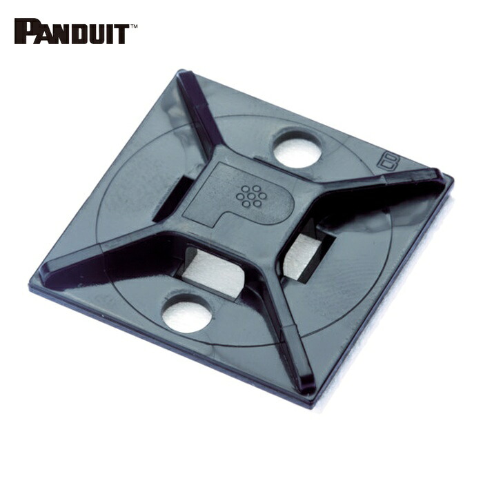 パンドウイット PANDUIT ABM2S-AT-D0 マウントベース アクリル系粘着テープ付き 耐候性黒(500個入) (1袋)|工具ランドこだわり館