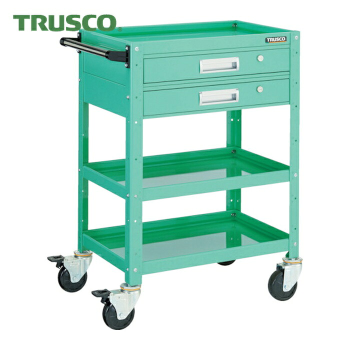 トラスコ TRUSCO ツールワゴン バーディワゴン 750X500 引出付 ヤンググリーン (1台) BDW-973V2-YG|工具ランドこだわり館