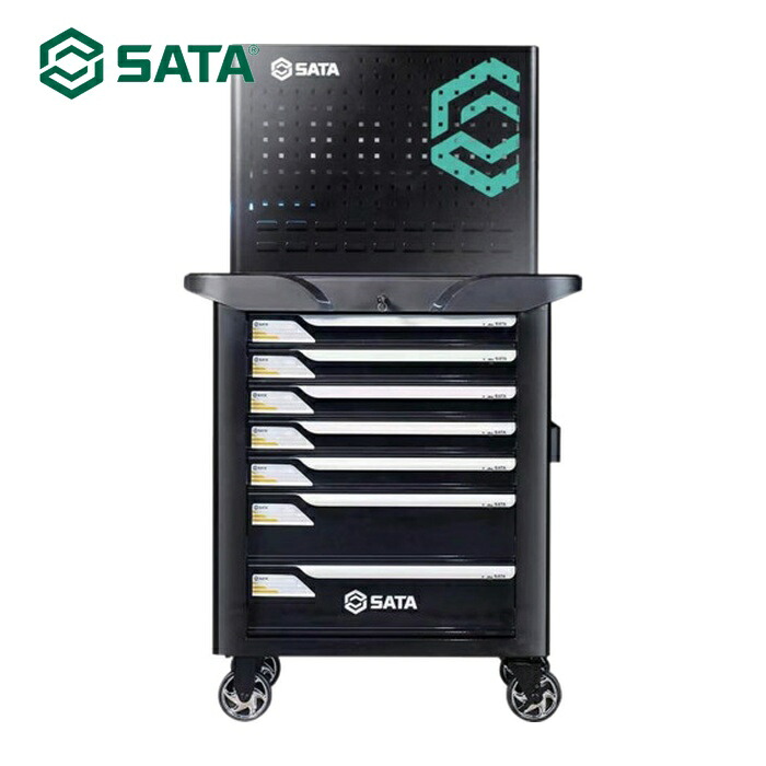 SATA A95107-BL 7段巻き押し入れ 黒 (1台)