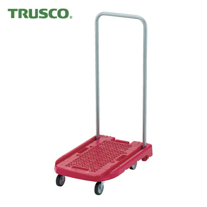 トラスコ TRUSCO 樹脂台車 アクロキャリー 600X390 ピンク ストッパー付 (1台) AC-1-P-S