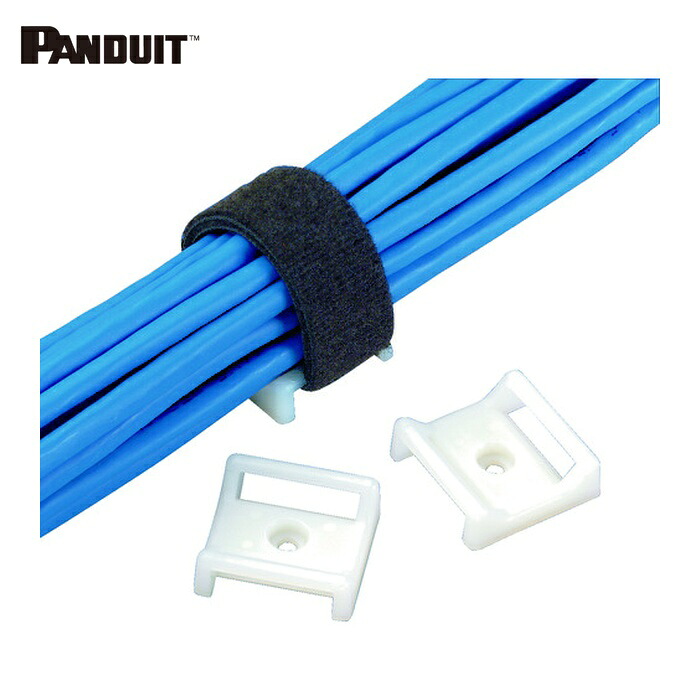 パンドウイット PANDUIT ABMT-A-C タックタイ用タイマウント ゴム系粘着テープ付ナチュラル100個入 (1袋)