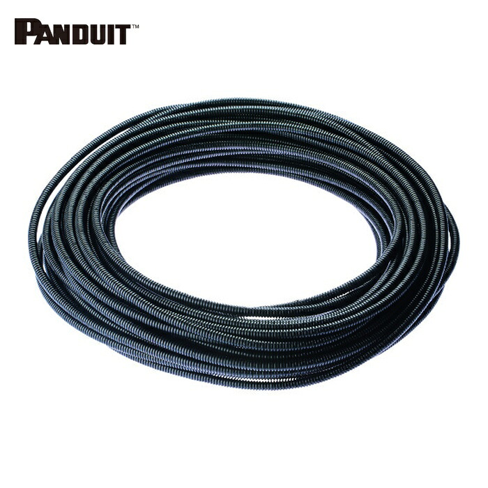 パンドウイット PANDUIT CLTS38F-C コルゲートチューブ ポリエチレン スリットなし 黒 (1巻)