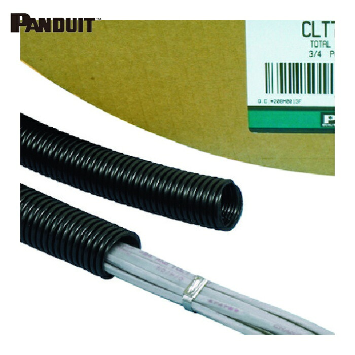 パンドウイット PANDUIT CLTS100N-C コルゲートチューブ 耐熱性ナイロン6 細長い切口なし 黒 (1巻) 木材・建築資材・設備-電設資材-電線管・ケーブルプロテクター
