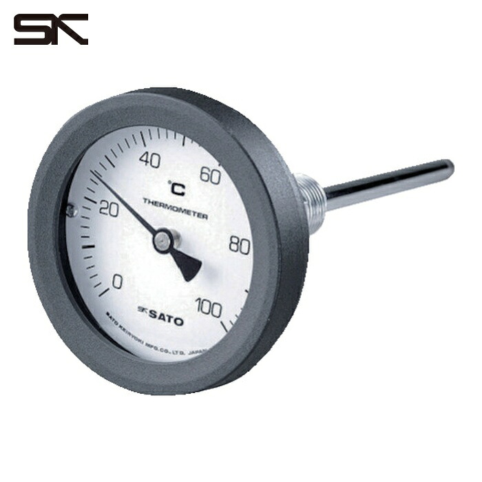 佐藤計量器 BM-T-75P-5 バイメタル式温度計BM-T-75P 0~100℃100L(2090-00) (1個)