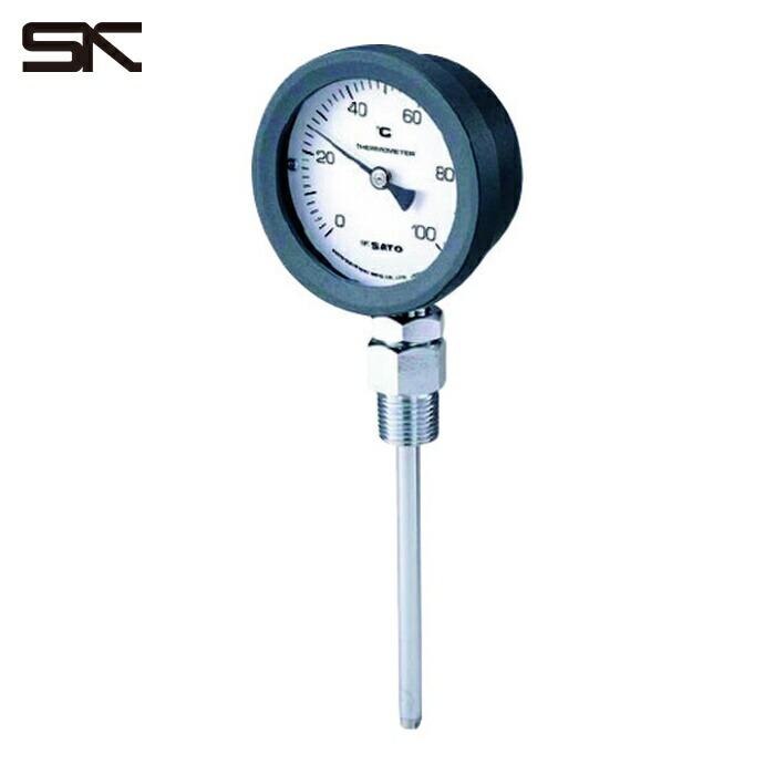 佐藤計量器 BM-S-75P-1 バイメタル式温度計 BM-S-75P 0~50℃ 50L(2098-00) (1個)