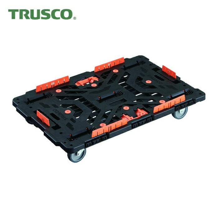 トラスコ TRUSCO 連結式樹脂製平台車 ビートル 900X600 自在3輪 コボレ止めセット とめたろう付 (1台) BT900KJ3-E100T