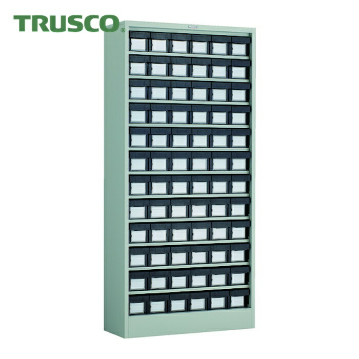 トラスコ TRUSCO コンテナラックケース バンラックケース L型 導電引出小X72個 H1790 (1台) D611L-72S