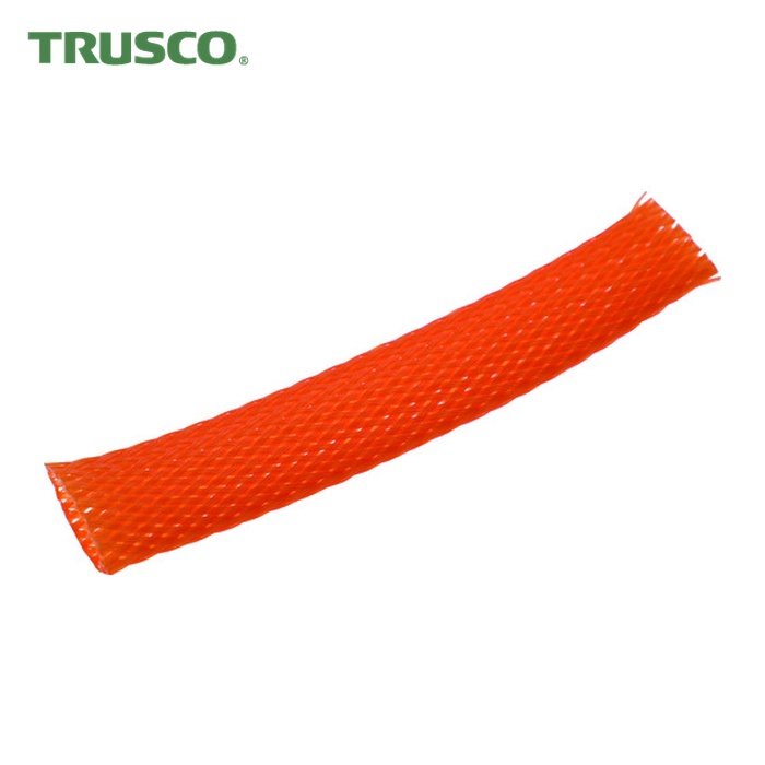 トラスコ TRUSCO カラー編組チューブ 自然折径22mm 長さ10m 1巻 橙 (1巻) BTC-19-OR