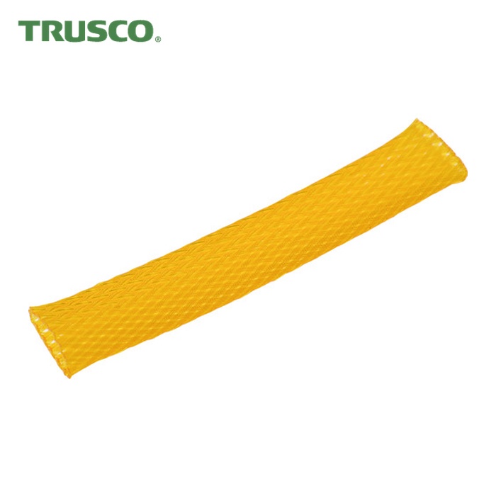 トラスコ TRUSCO カラー編組チューブ 自然折径22mm 長さ10m 1巻 黄 (1巻) BTC-19-Y