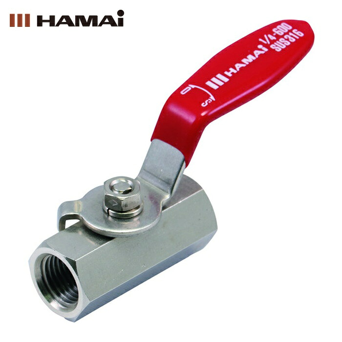 ハマイ HAMAI BSS-01-25RC ステンレス製ボールバルブ(レバー) (1個)