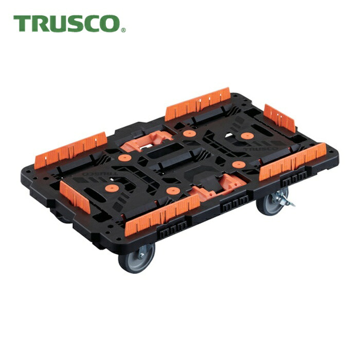トラスコ TRUSCO 連結式樹脂製平台車 ビートル 700X450 自在5輪 内2輪ストッパー付 コボレ止めセット とめたろう付 (1台) BT700KJ5S2-E100T