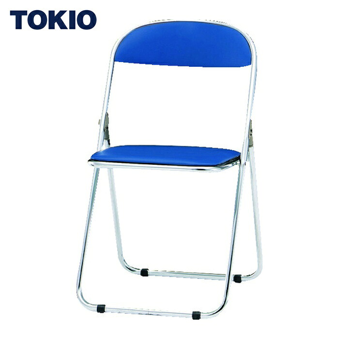 TOKIO 配管腰掛け 円筒役立つこと付 スチールメッキパイプ 青碧 (1脚) CF-100M (B)