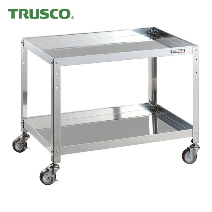 トラスコ TRUSCO ステンレスワゴン クリーンラビット 75φウレタン車SUS金具 750×500×H600 2段 (1台) CRB-672SU