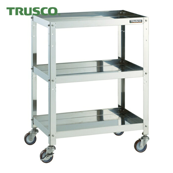 トラスコ TRUSCO ステンレスワゴン クリーンラビット 75φウレタン車SUS金具 600×400×H810 3段 (1台) CRB-863SU