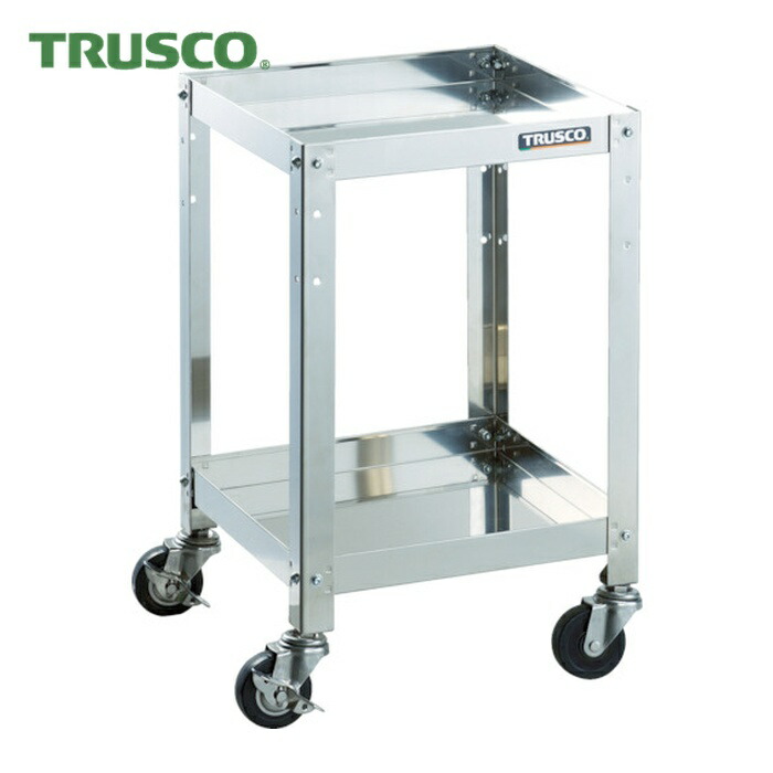 トラスコ TRUSCO ステンレスワゴン クリーンラビット 75φ導電車SUS金具 600×400×H600 2段 (1台) CRB-662SD