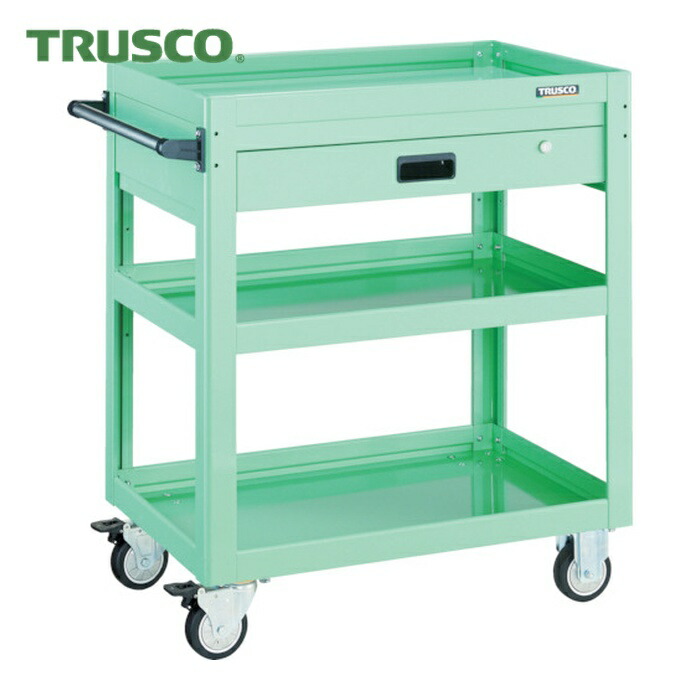 トラスコ TRUSCO ツールワゴン ドルフィン 750×500 1段引出 ウレタンキャスター ホワイト (1台) DLWS-973VU-W