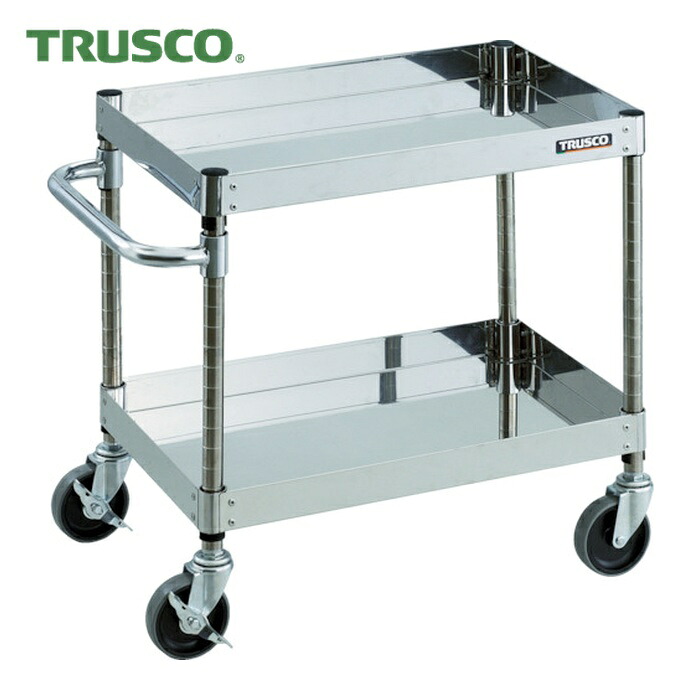 トラスコ TRUSCO ステンレスワゴン クリーンフェニックスワゴン SUS304 W600×D400×H600 2段 スチール金具 (1台) CPE3-662