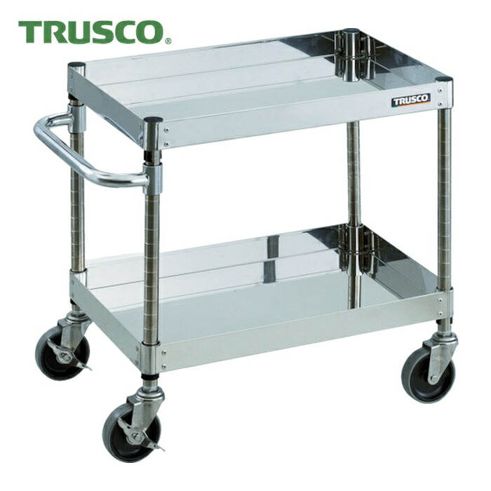 トラスコ TRUSCO ステンレスワゴン クリーンフェニックスワゴン SUS304 W600×D400×H600 2段 SUS金具 (1台) CPE3-662SC