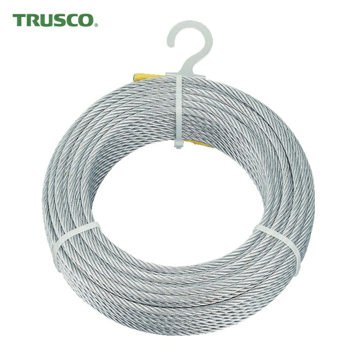 トラスコ TRUSCO メッキ付ワイヤロープ Φ6mmX50m (1巻) CWM-6S50
