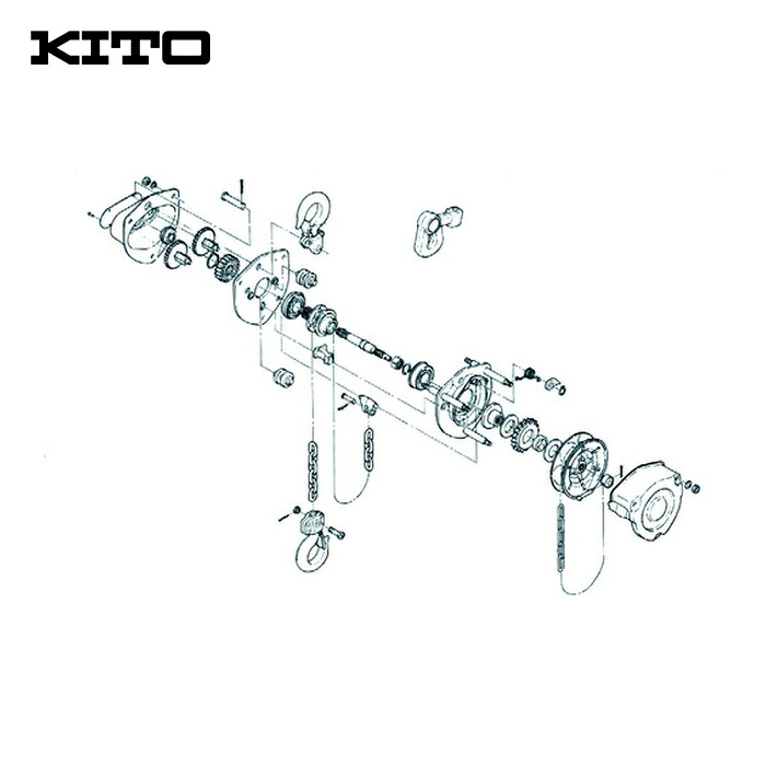 キトー C1FA005-10015 チェーンブロック キトーマイティM3形 CB005用部品 上フック一式 (1個)