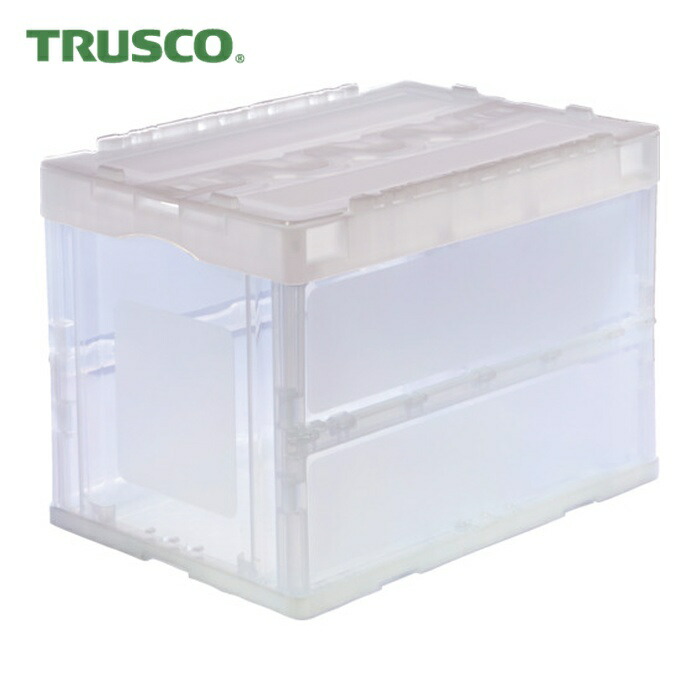 トラスコ TRUSCO (まとめ買い)オリコン 折りたたみコンテナ60L スライドロックフタ付 透明 10個 (1S) CRSC60N-TM-10P