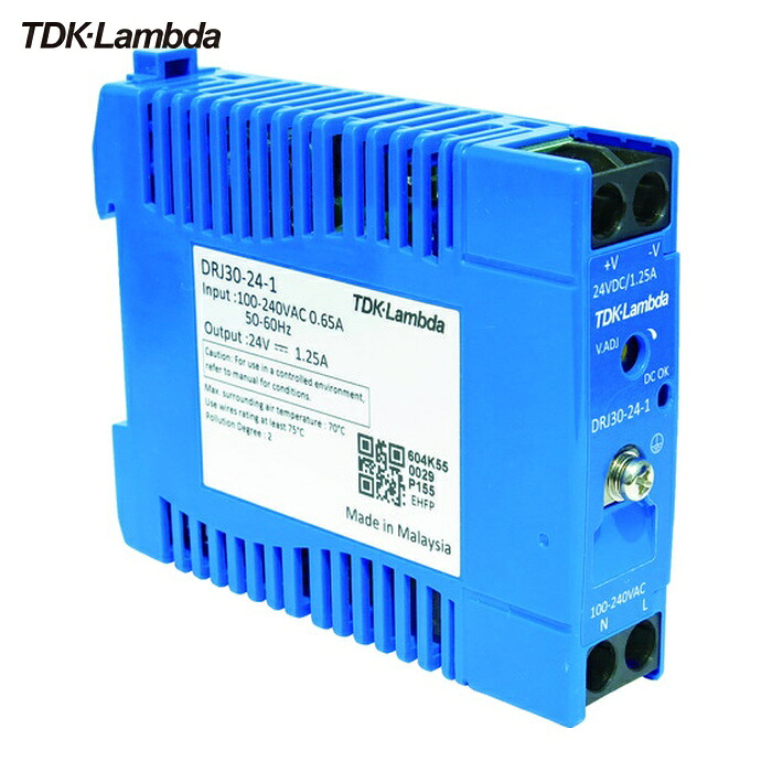 TDKラムダ DRJ30-24-1 DIN軌跡打っ付け専用社会的単位型ワット数 DRJ 30W 立ちはだかる端子 (1台)