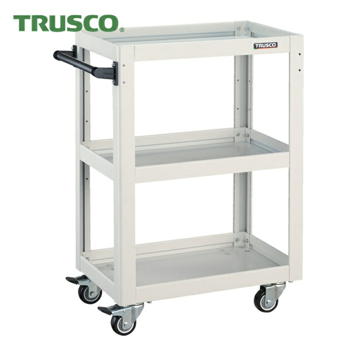 トラスコ TRUSCO ツールワゴン ドルフィン 高さ調節式 W600 4輪自在 ホワイト (1台) DLWS-A963J-W|工具ランドこだわり館