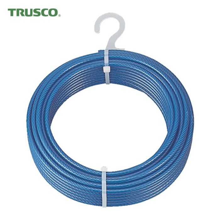 トラスコ TRUSCO メッキ付ワイヤーロープ PVC被覆タイプ Φ9(11)mmX30m (1巻) CWP-9S30|工具ランドこだわり館
