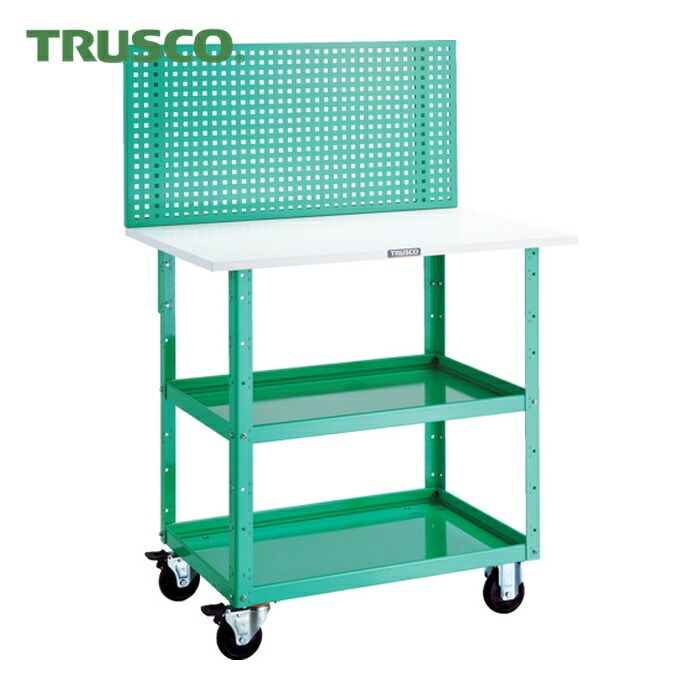 トラスコ TRUSCO ツールワゴン イーグルワゴン 上部パンチングパネル 天板仕様 600×400×1352 ヤンググリーン (1台) EGW-P972T-YG