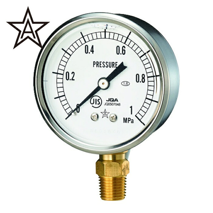右下精器 GLT-217-40MPA グリセリン入圧力計 圧力レンジ0~40MPa 接続部サイズR1/4 (1個)
