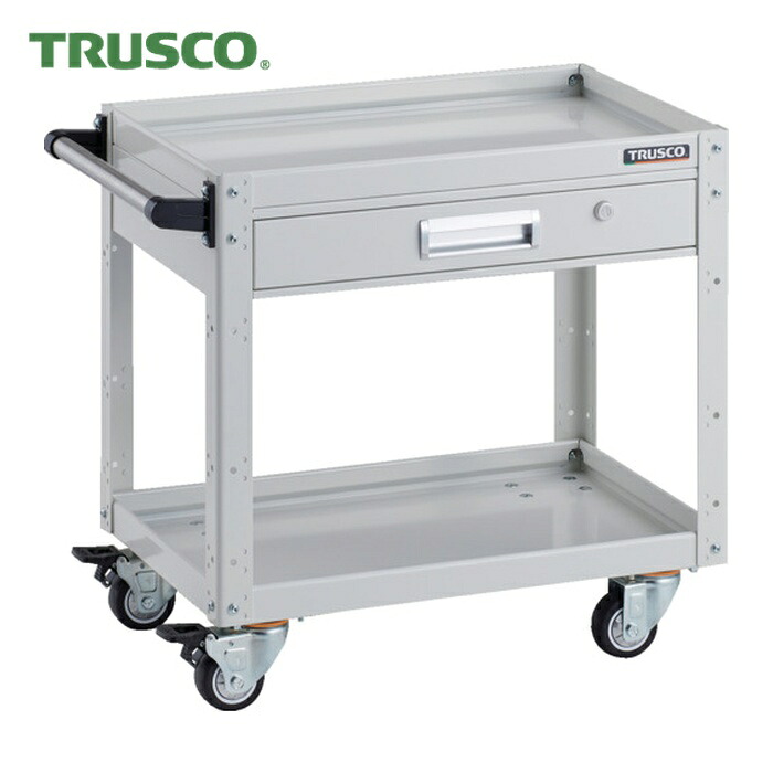 トラスコ TRUSCO ツールワゴン イーグルワゴン 600&times;400&times;H600 引出付 ウレタン4輪自在 ホワイト (1台) EGW-662VUJ-W｜工具ランドこだわり館