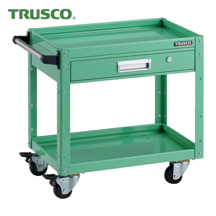 トラスコ TRUSCO ツールワゴン イーグルワゴン 600X400 引出付 4輪自在 ヤンググリーン (1台) EGW-662VJ-YG 27,443円