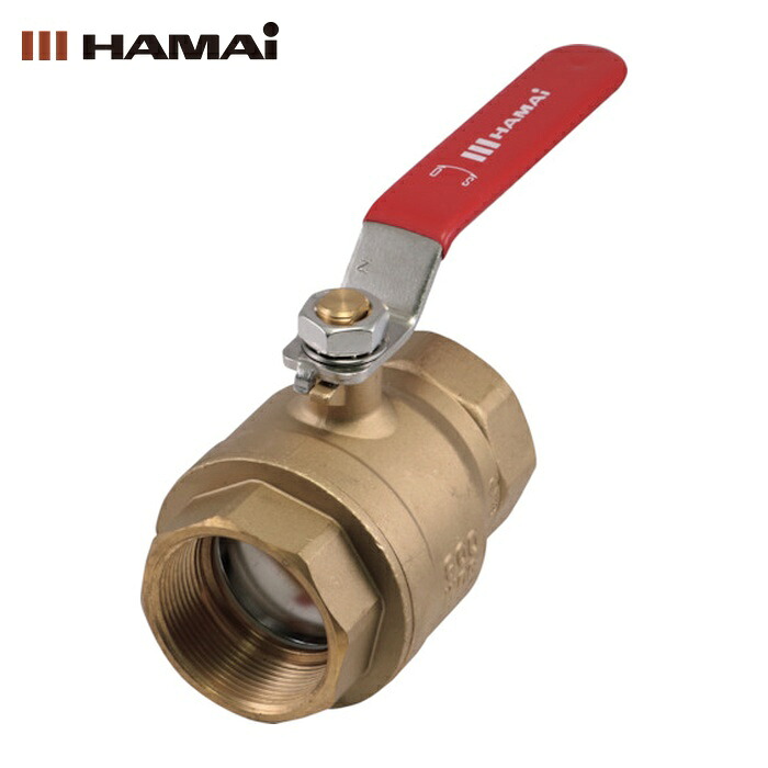 ハマイ HAMAI FBT-101-40RC フルボア相当 レバーハンドル型 黄銅製ボールバルブ (1個)|工具ランドこだわり館