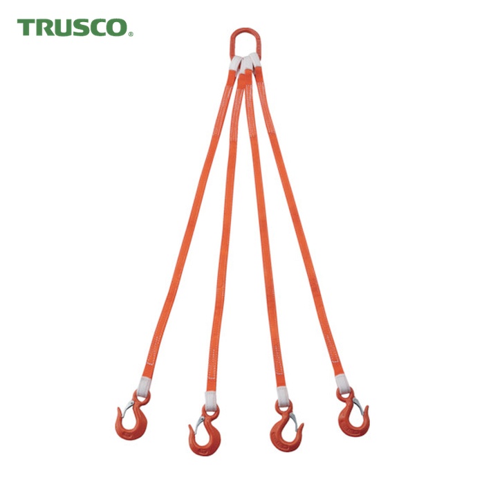 トラスコ TRUSCO 4本吊ベルトスリングセット 25mm幅X1.5m 吊り角度60&deg;時荷重2.58t(最大使用荷重3t) (1S) G25-4P15-2.58｜工具ランドこだわり館