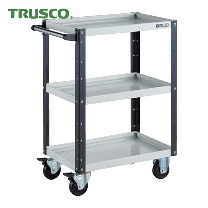 トラスコ TRUSCO ツールワゴン イーグルワゴン 600X400XH880 ホワイト/ブラック (1台) EGW-963-WBK｜工具ランドこだわり館