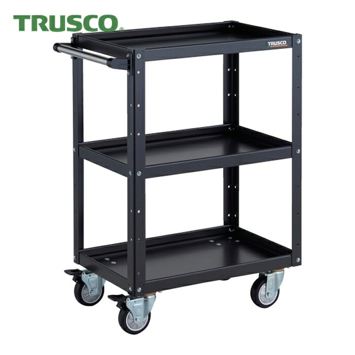 トラスコ TRUSCO ツールワゴン イーグルワゴン 600X400XH880 4輪自在 ウレタン車輪 ブラック (1台) EGW-963UJ-BKBK｜工具ランドこだわり館