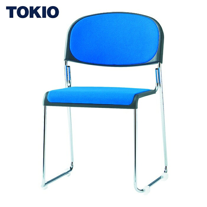 TOKIO ミーティングチェア(スタッキング) 布 クリアブルー (1脚) FNM-10-CBL