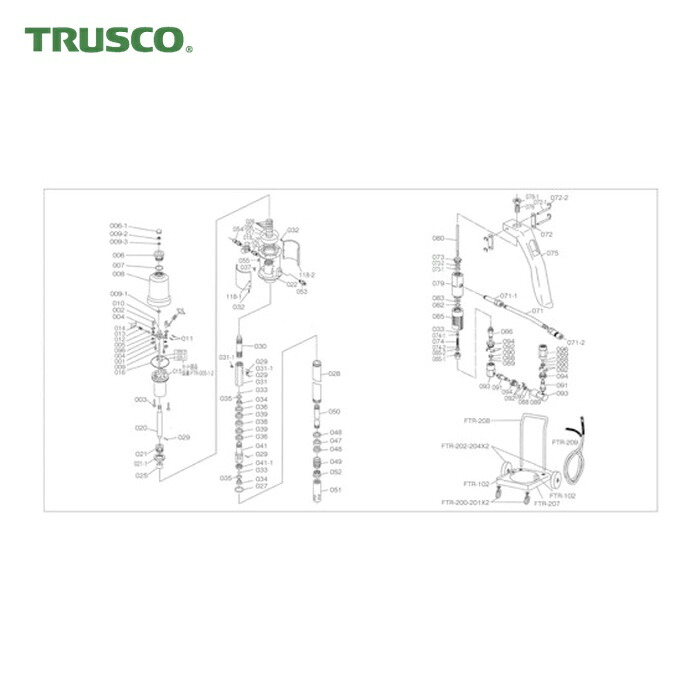 トラスコ TRUSCO エアルブリケーターFTR-65G用 グリースチューブ (1個) FTR-028