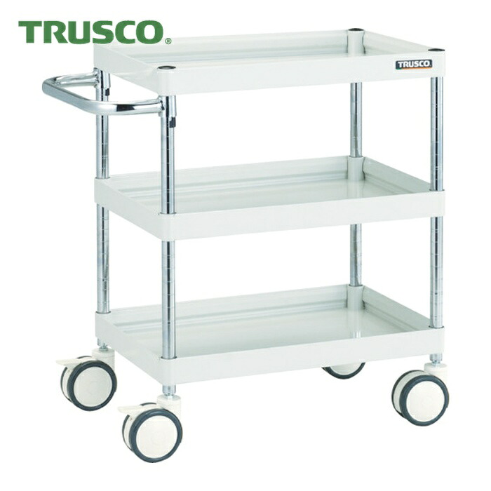 トラスコ TRUSCO ツールワゴン ファルコンワゴン 600&times;400 ウレタン双輪車 ホワイト (1台) FAW-763D-W｜工具ランドこだわり館
