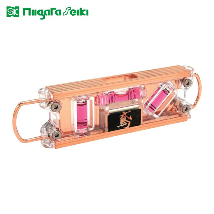 SK 新潟精機 ED-TBPPGR 気泡管水準器器 鳶気泡管水準器PRO サクラ色ゴールド (1個)