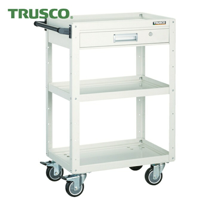トラスコ TRUSCO ツールワゴン イーグルワゴン 600X400XH880 引出付 4輪自在 ウレタン車輪 ホワイト (1台) EGW-963VUJ-W 31,454円