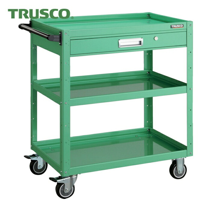 トラスコ TRUSCO ツールワゴン イーグルワゴン 750X500XH880 引出付 ヤンググリーン (1台) EGW-973V-YG