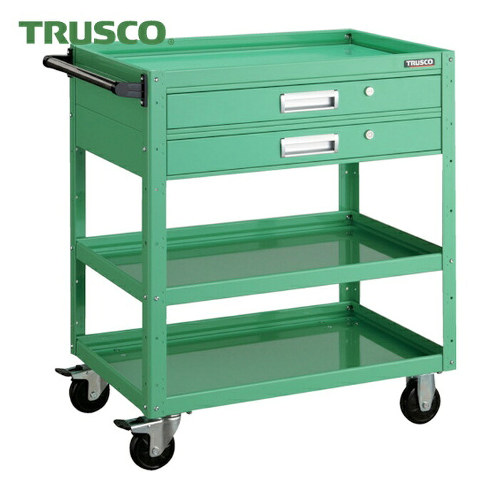 トラスコ TRUSCO ツールワゴン イーグルワゴン 750X500XH880 引出付 ヤンググリーン (1台) EGW-973V2-YG|工具ランドこだわり館