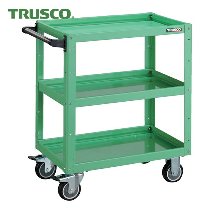 トラスコ TRUSCO ツールワゴン イーグルワゴン 600X400XH740 ウレタン車輪 ヤンググリーン (1台) EGW-763U-YG