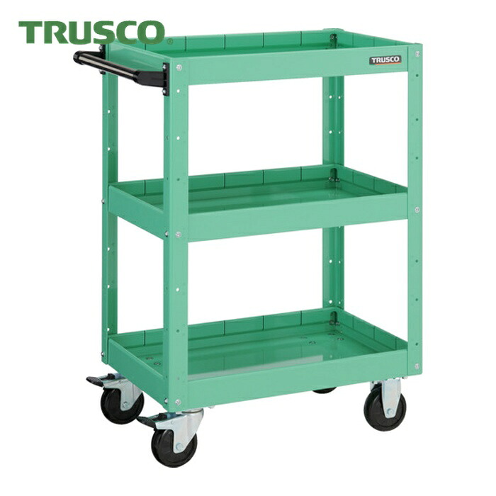 トラスコ TRUSCO ツールワゴン イーグルワゴン 600X400XH880 深型3段 ヤンググリーン (1台) EGW-963F3-YG｜工具ランドこだわり館